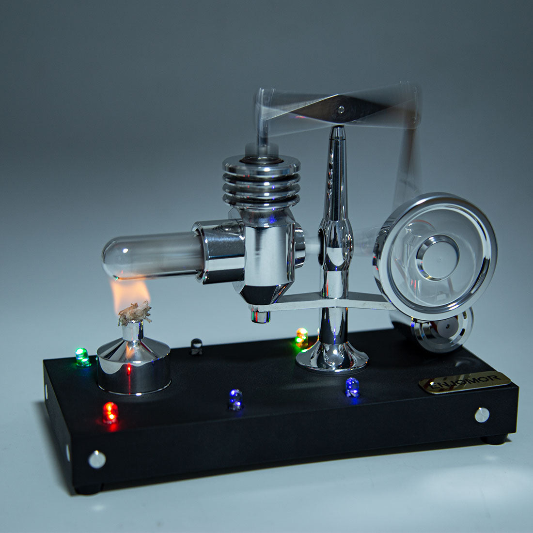 HelloWorld7-ENJOMOR Model Hot air Engines LED Stirling Engine Toy