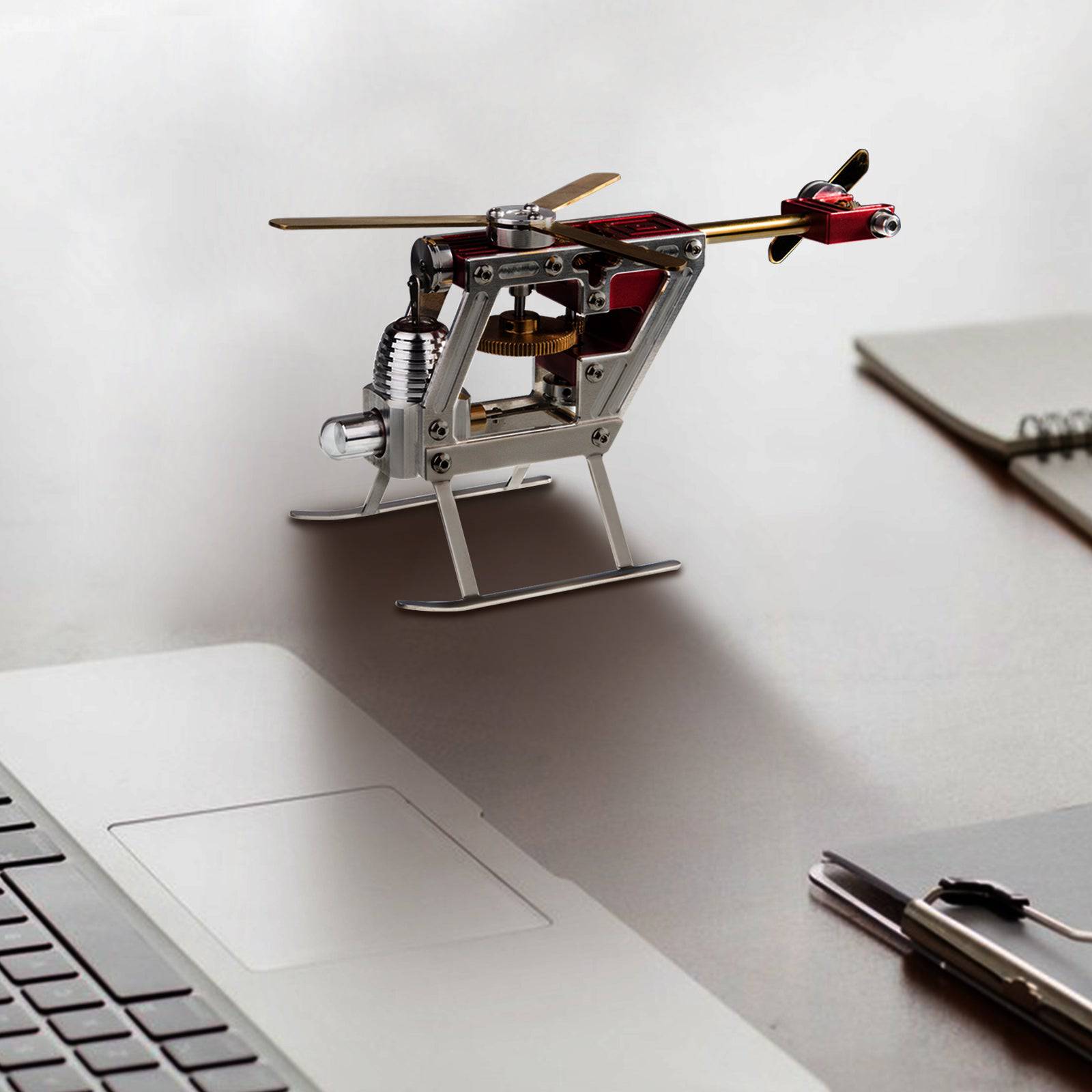 ENJOMOR Gamma Type Stirling Engine Helicopter Model Kit Metal Physics Toy Educational Gift-helloworld7