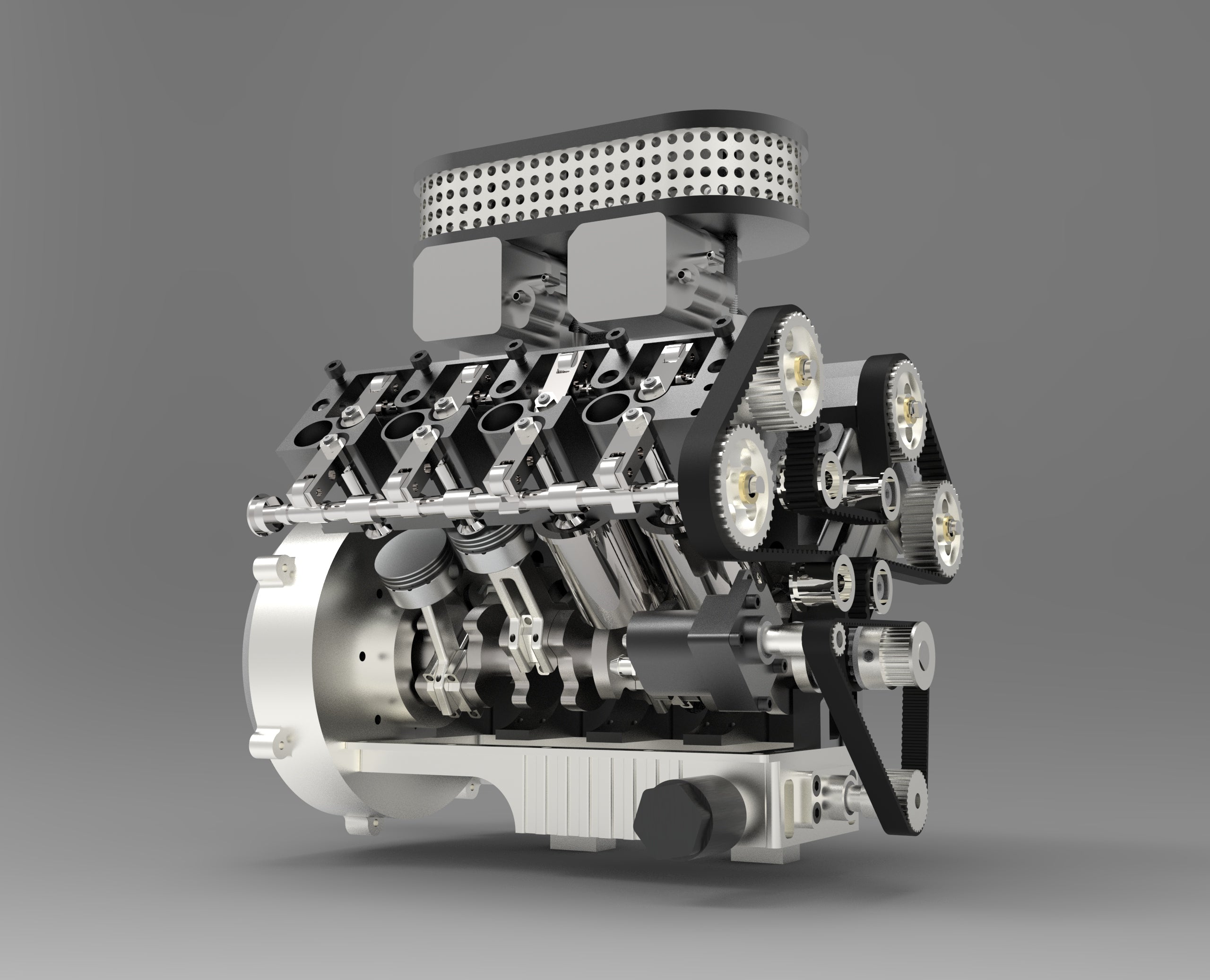 ENJOMOR V8 GS-V8 78CC DOHC Gasoline Water-cooled V8 Engine That Works with Starter Kit Full Set-helloworld7