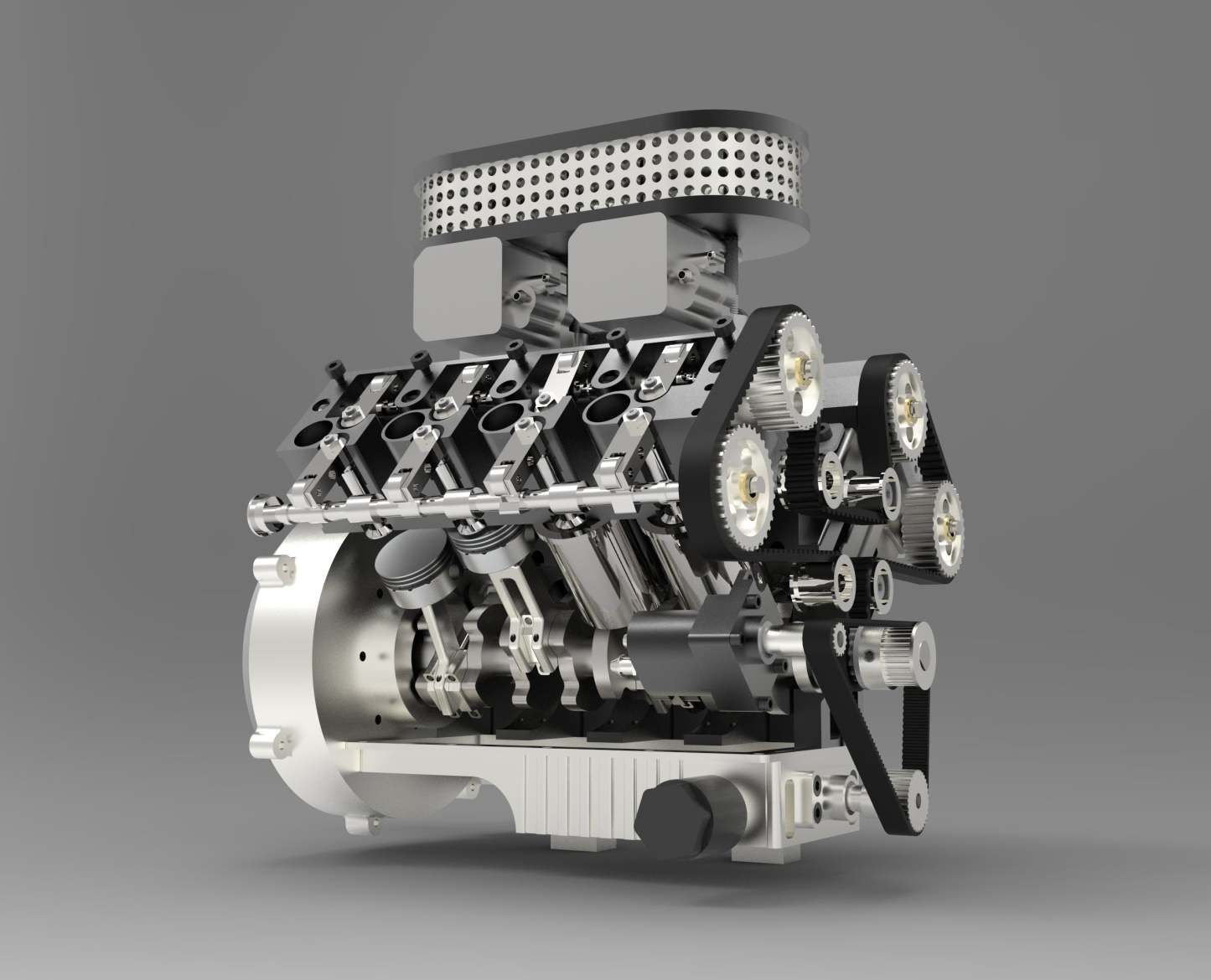 ENJOMOR V8 GS-V8 78CC DOHC Gasoline Water-cooled V8 Engine That Works with Starter Kit Full Set-helloworld7