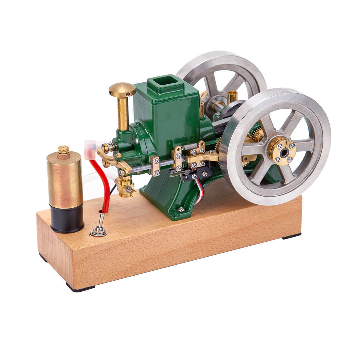 ENJOMOR 6cc Vintage Green Hit and Miss Gas Engine Model 4 Stroke Stationary Engine Gift-helloworld7
