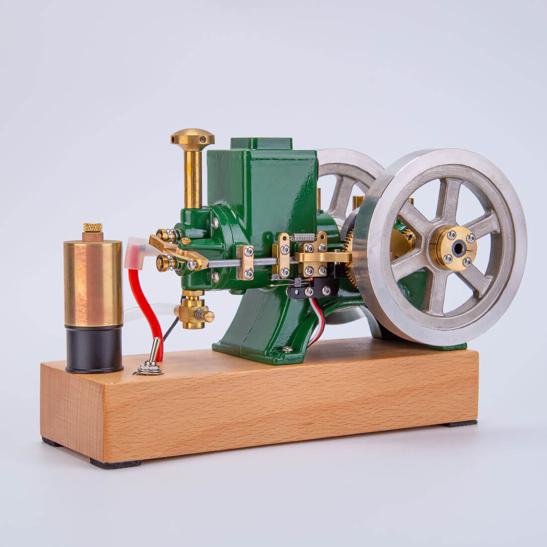 ENJOMOR 6cc Vintage Green Hit and Miss Gas Engine Model 4 Stroke Stationary Engine Gift-helloworld7