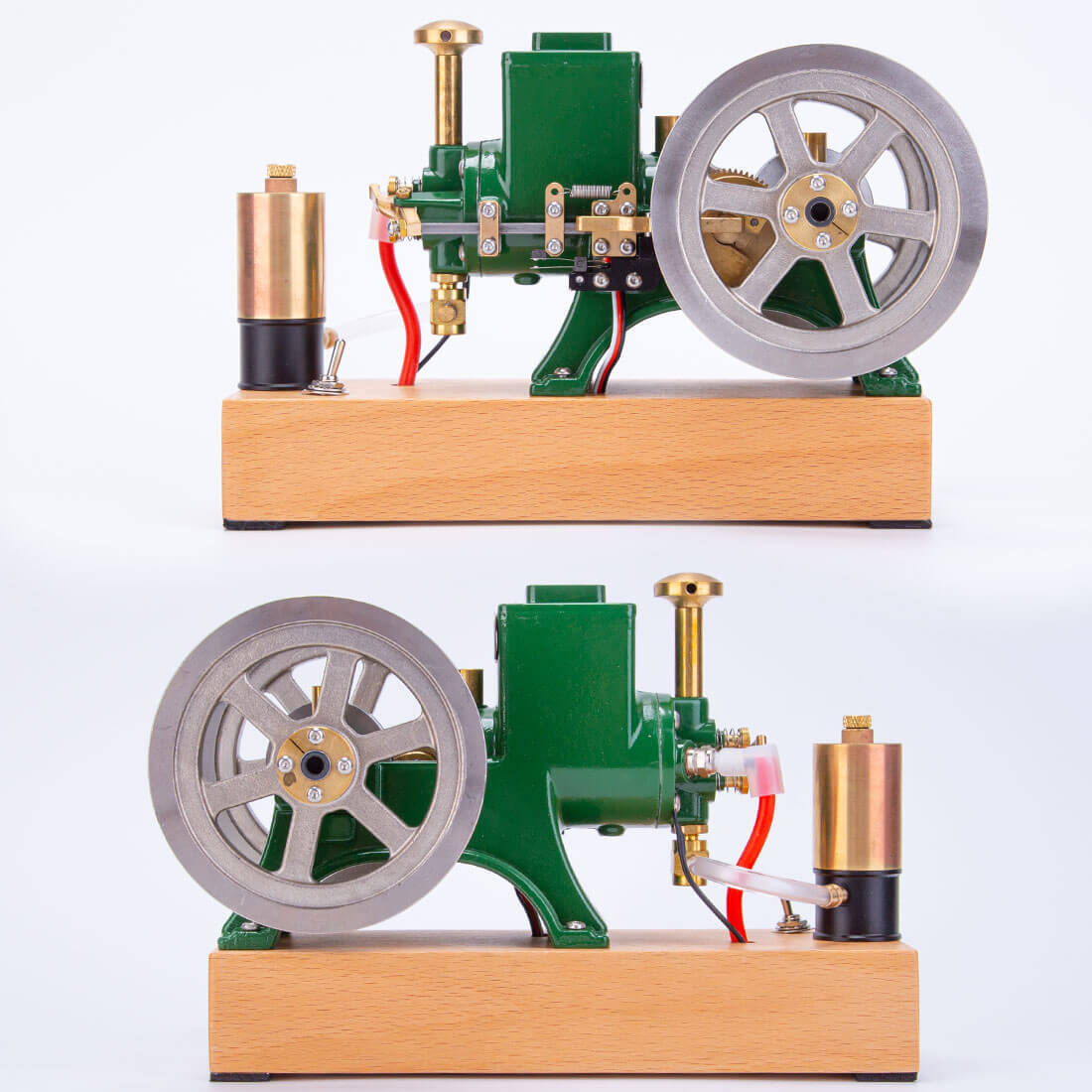 ENJOMOR 6cc Vintage Green Hit and Miss Gas Engine Model 4 Stroke Stationary Engine Gift-helloworld7