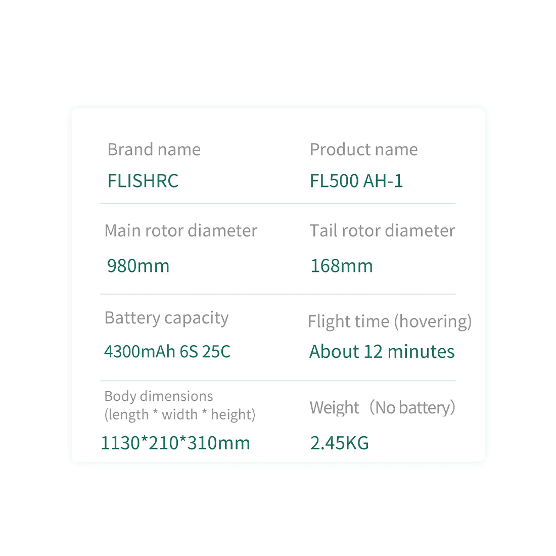 FLISHRC FL500 AH-1 Cobra 500-Class Scale RC Helicopter RTF with GPS & L7 Flight Controller-helloworld7