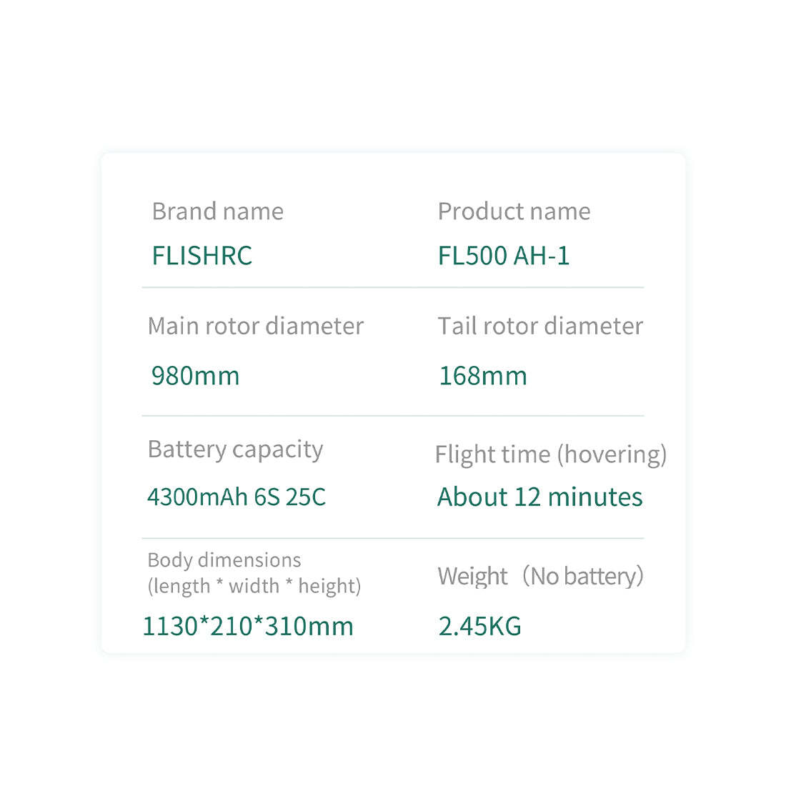 FLISHRC FL500 AH-1 Cobra 500-Class Scale RC Helicopter RTF with GPS & L7 Flight Controller-helloworld7