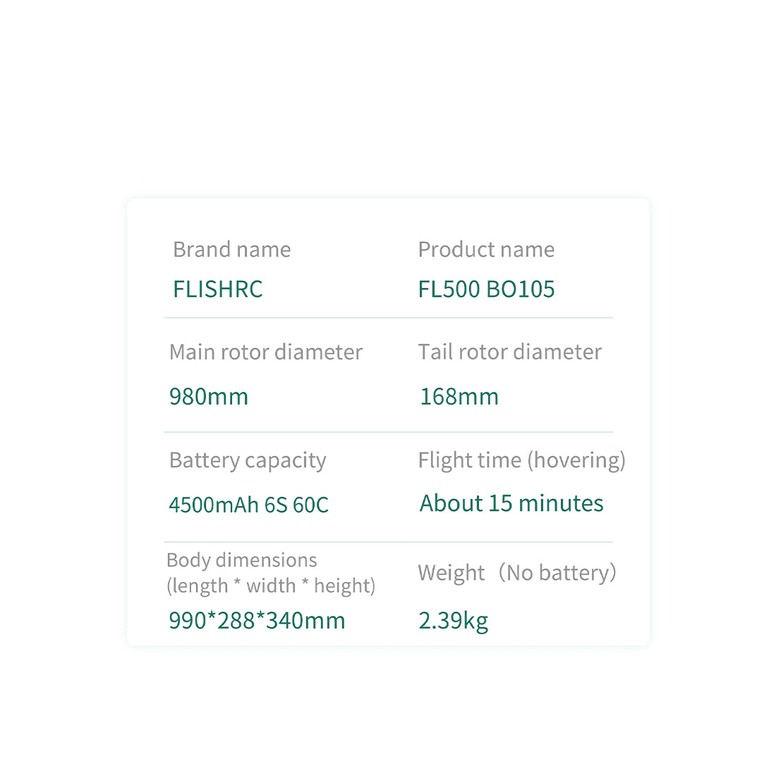 HelloWorld7-FLISHRC FL500 BO-105 500-Class 2.4G 6CH Large Scale GPS RC Helicopter Model RTF