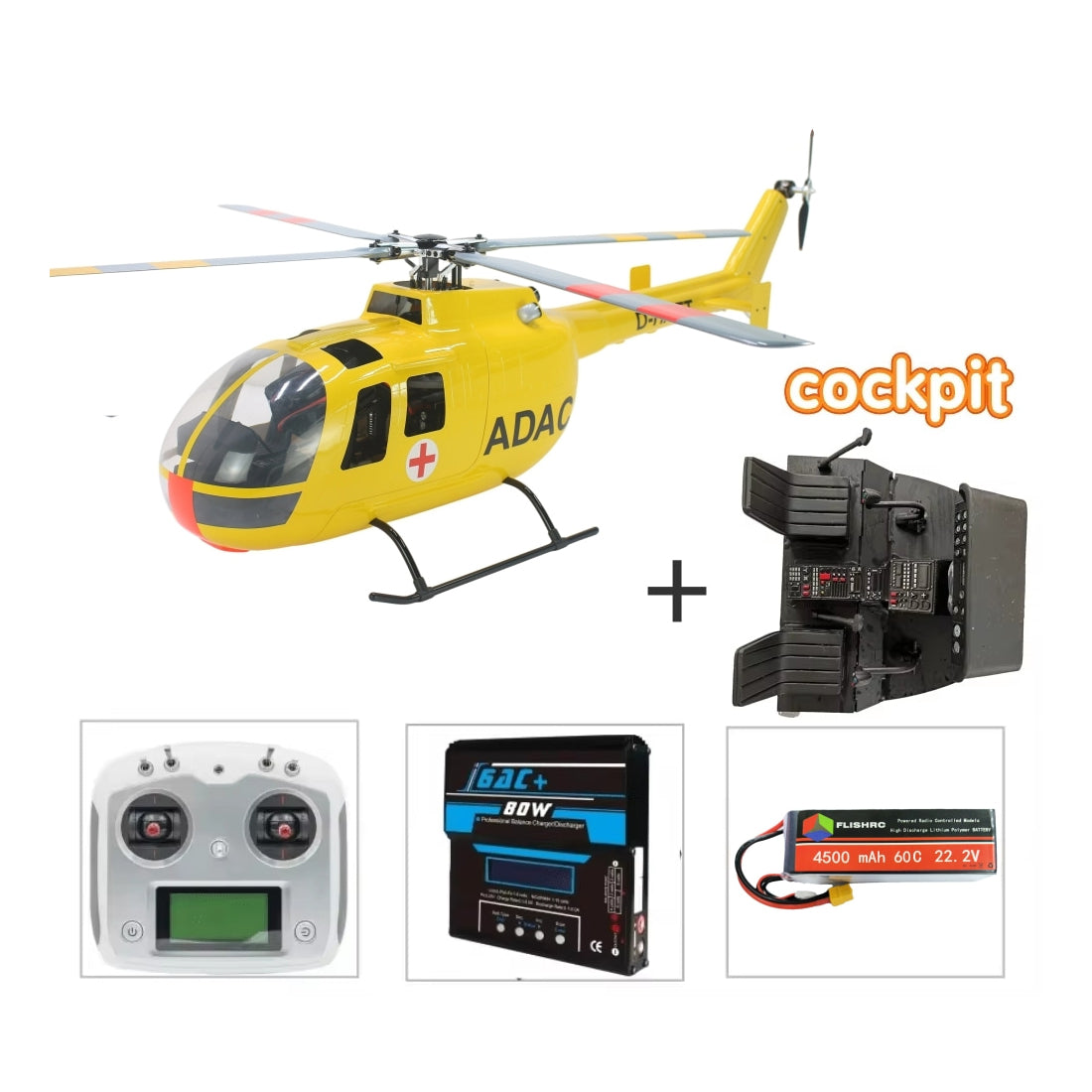 HelloWorld7-FLISHRC FL500 BO-105 500-Class 2.4G 6CH Large Scale GPS RC Helicopter Model RTF