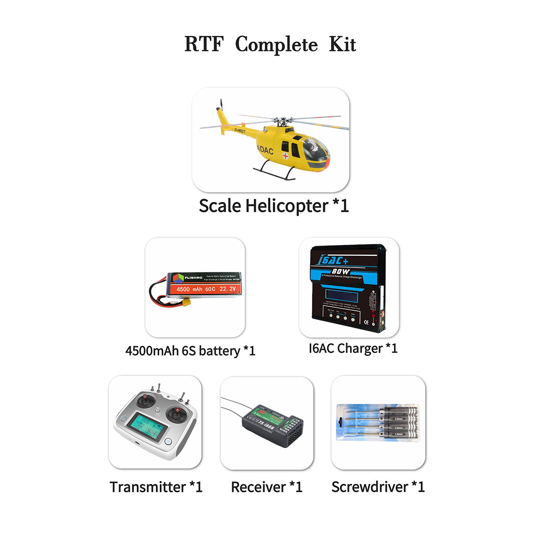 HelloWorld7-FLISHRC FL500 BO-105 500-Class 2.4G 6CH Large Scale GPS RC Helicopter Model RTF