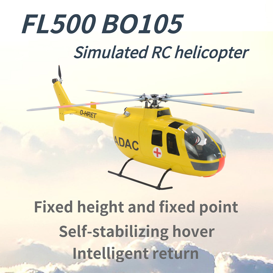 HelloWorld7-FLISHRC FL500 BO-105 500-Class 2.4G 6CH Large Scale GPS RC Helicopter Model RTF