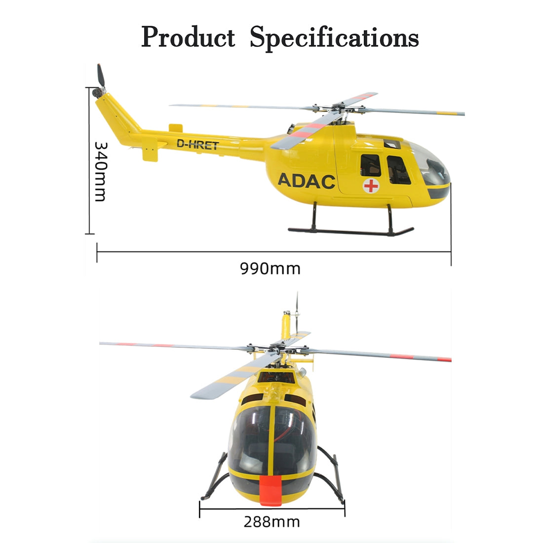 HelloWorld7-FLISHRC FL500 BO-105 500-Class 2.4G 6CH Large Scale GPS RC Helicopter Model RTF