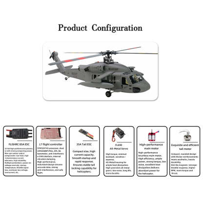 FLISHRC FL500 SH-60 500-Class Scale RC Helicopter RTF with GPS & L7 Flight Controller Grey-helloworld7