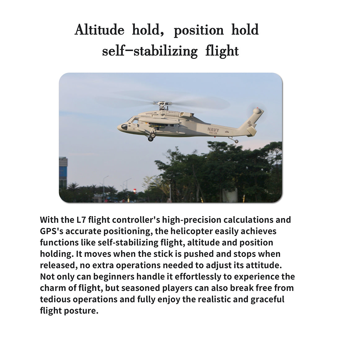 FLISHRC FL500 SH-60 500-Class Scale RC Helicopter RTF with GPS & L7 Flight Controller Grey-helloworld7