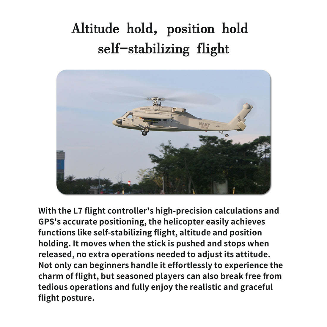 FLISHRC FL500 SH-60 500-Class Scale RC Helicopter RTF with GPS & L7 Flight Controller Grey-helloworld7