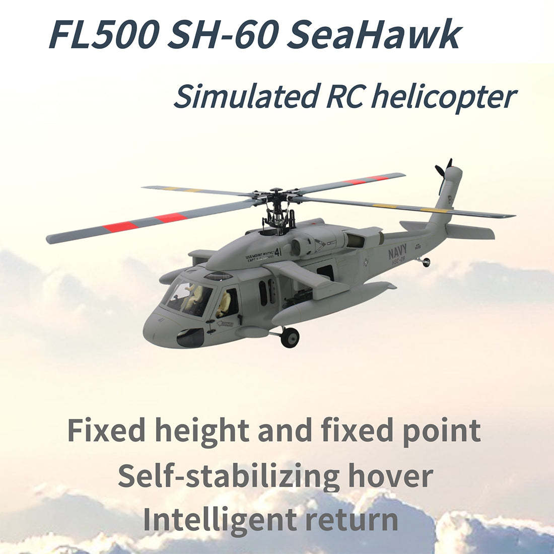 FLISHRC FL500 SH-60 500-Class Scale RC Helicopter RTF with GPS & L7 Flight Controller Grey-helloworld7