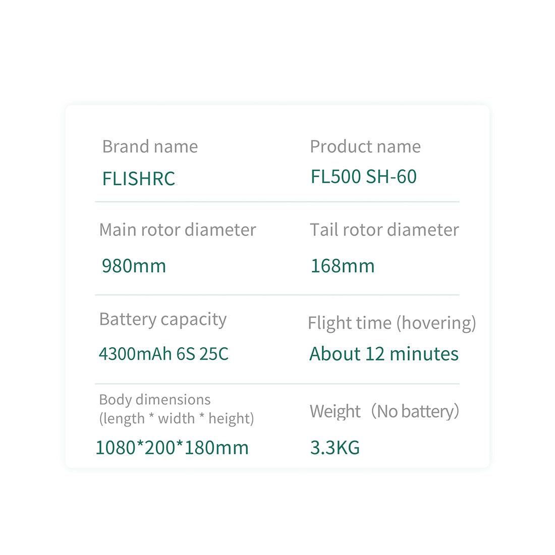 FLISHRC FL500 SH-60 500-Class Scale RC Helicopter RTF with GPS & L7 Flight Controller Grey-helloworld7