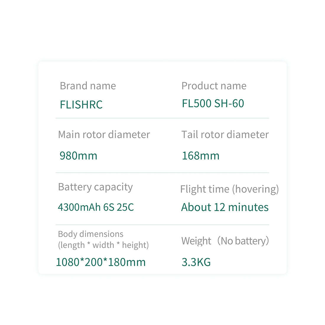 FLISHRC FL500 SH-60 500-Class Scale RC Helicopter RTF with GPS & L7 Flight Controller Grey-helloworld7