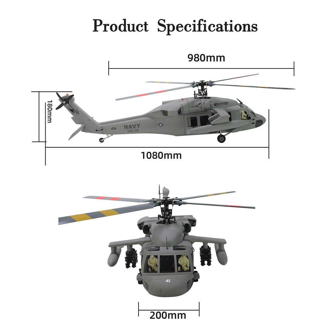 FLISHRC FL500 SH-60 500-Class Scale RC Helicopter RTF with GPS & L7 Flight Controller Grey-helloworld7