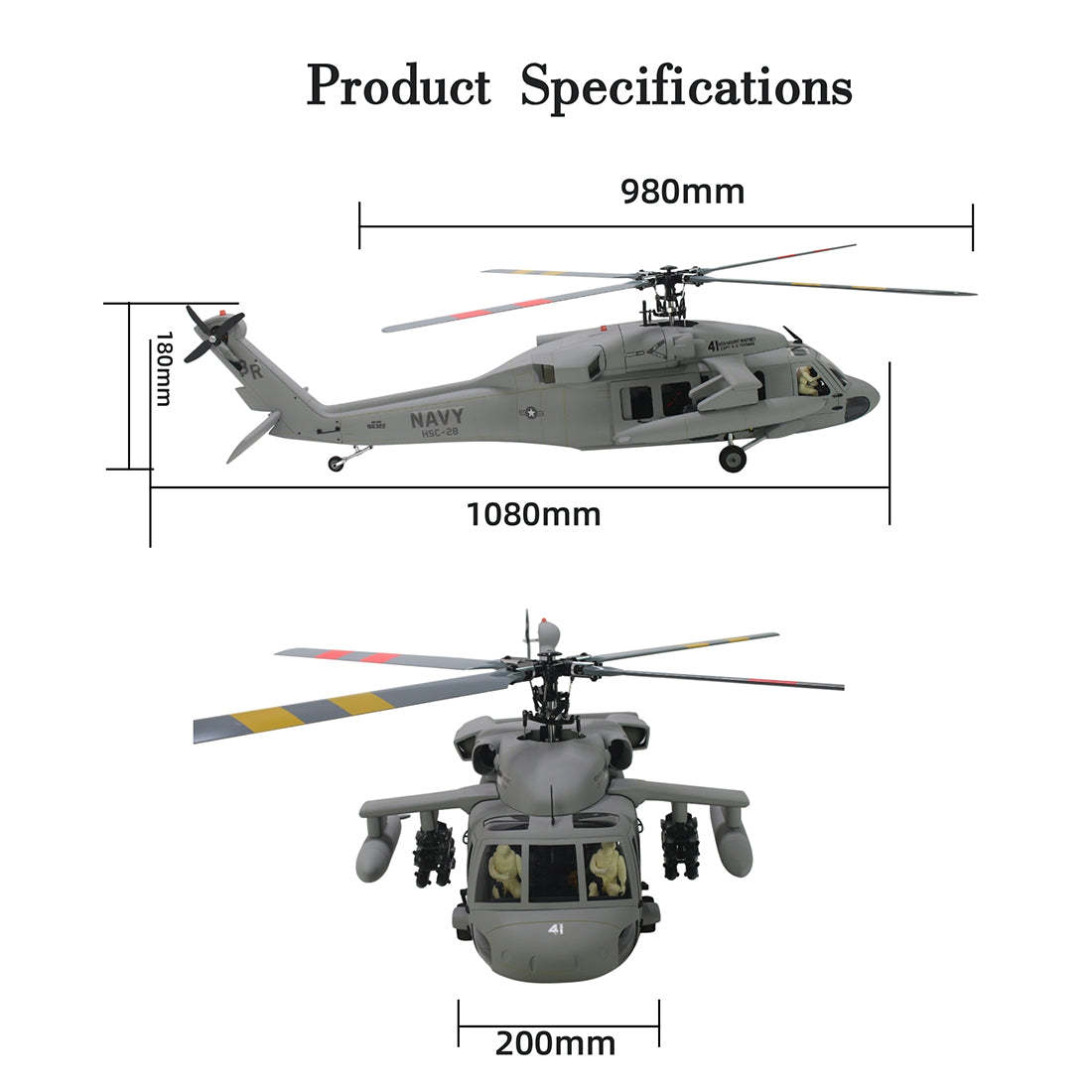FLISHRC FL500 SH-60 500-Class Scale RC Helicopter RTF with GPS & L7 Flight Controller Grey-helloworld7