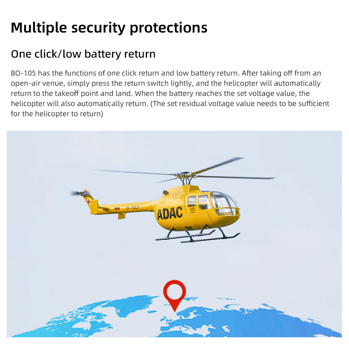 FLYWING BO105 470 Size Scale GPS RC Helicopter RTF H1 Flight Controller Brushless Motor-helloworld7