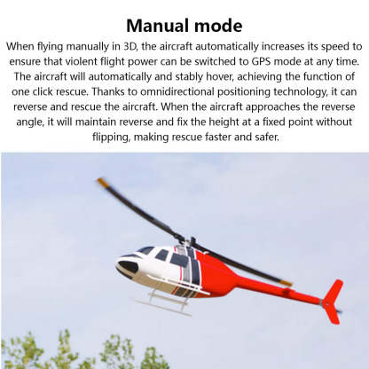 HelloWorld7-FLYWING Bell-206-V2 470-Class RC Helicopter Model 2.4G RC 6CH Electric Airplane