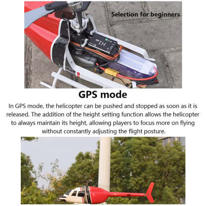 HelloWorld7-FLYWING Bell-206-V2 470-Class RC Helicopter Model 2.4G RC 6CH Electric Airplane