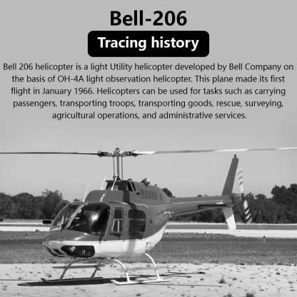 HelloWorld7-FLYWING Bell-206-V2 470-Class RC Helicopter Model 2.4G RC 6CH Electric Airplane