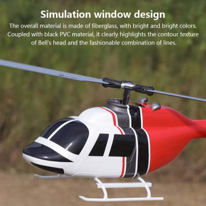 HelloWorld7-FLYWING Bell-206-V2 470-Class RC Helicopter Model 2.4G RC 6CH Electric Airplane
