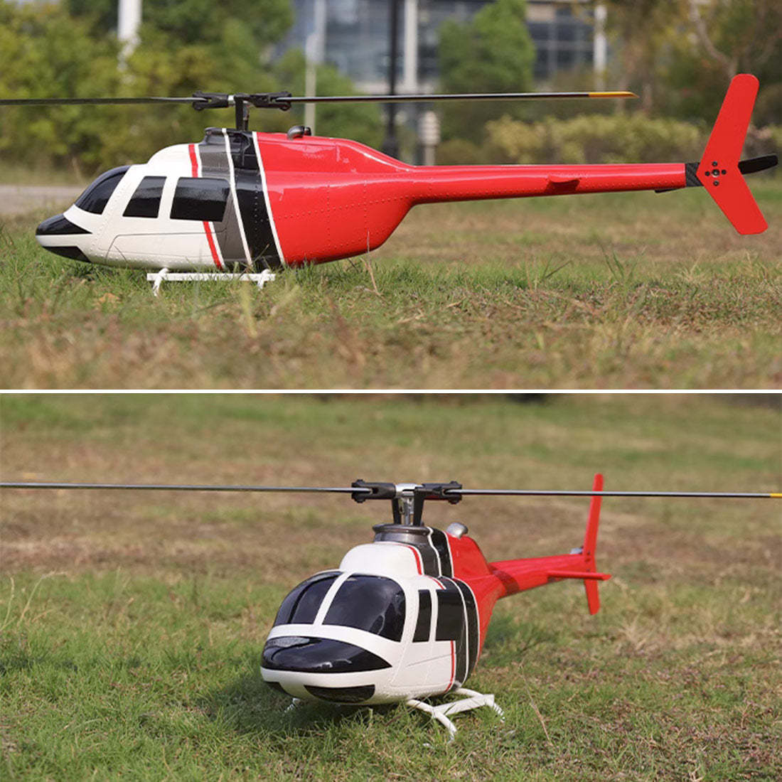 HelloWorld7-FLYWING Bell-206-V2 470-Class RC Helicopter Model 2.4G RC 6CH Electric Airplane