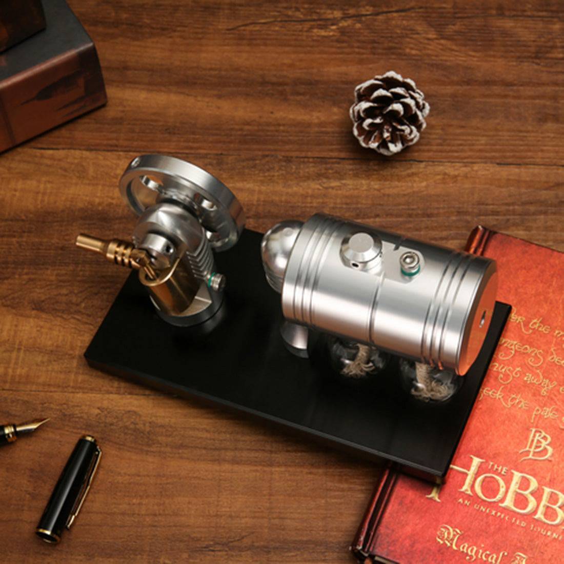 HelloWorld7-Full Metal Retro Style Engine Steam Engine Model with Boiler Alcohol & Lamp Kit K-005