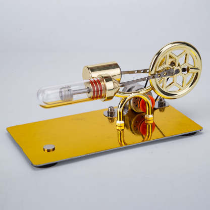 HelloWorld7-Gamma Free Piston Stirling Engine with LED Lights Physics Demos