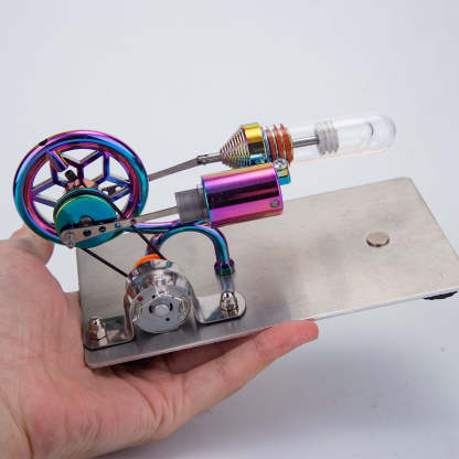 HelloWorld7-Gamma Free Piston Stirling Engine with LED Lights Physics Demos