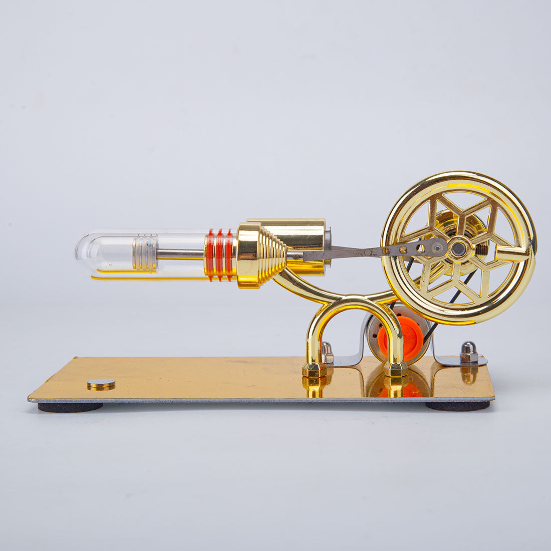 HelloWorld7-Gamma Free Piston Stirling Engine with LED Lights Physics Demos
