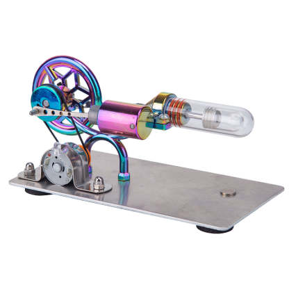 HelloWorld7-Gamma Free Piston Stirling Engine with LED Lights Physics Demos