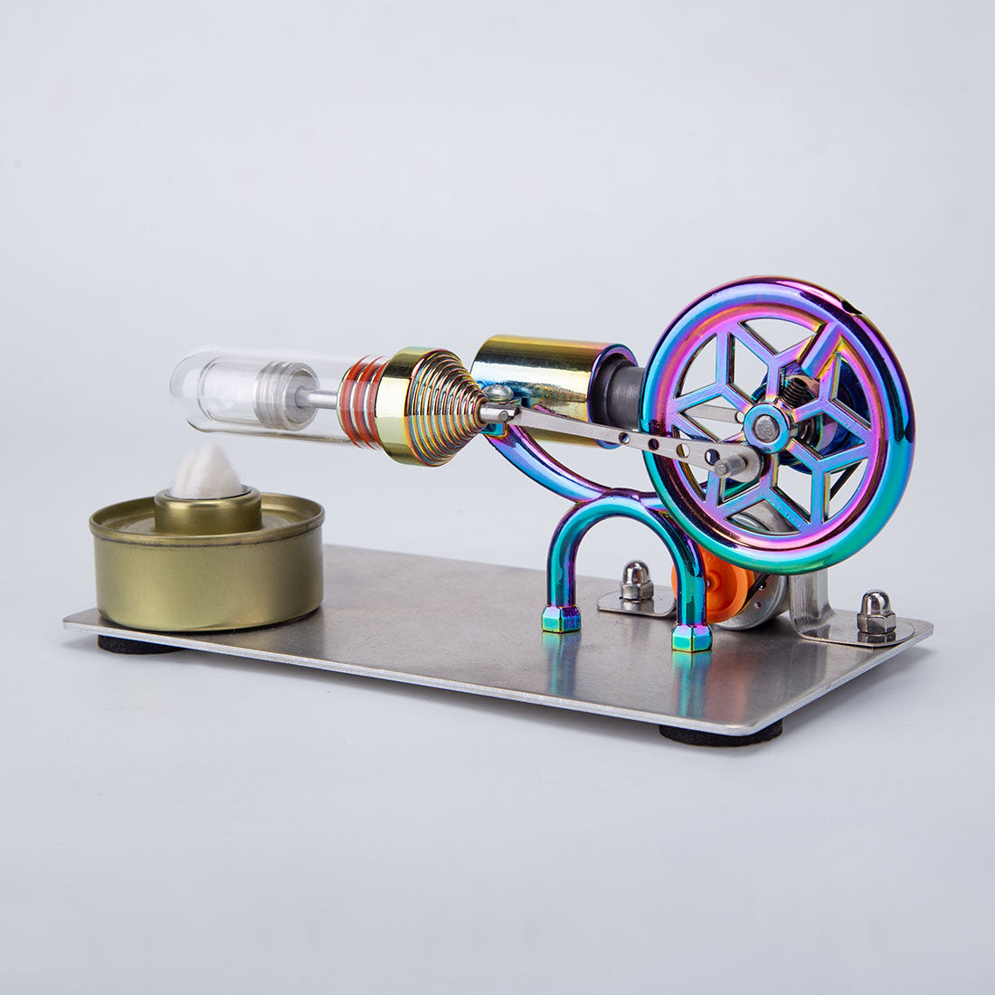 HelloWorld7-Gamma Free Piston Stirling Engine with LED Lights Physics Demos