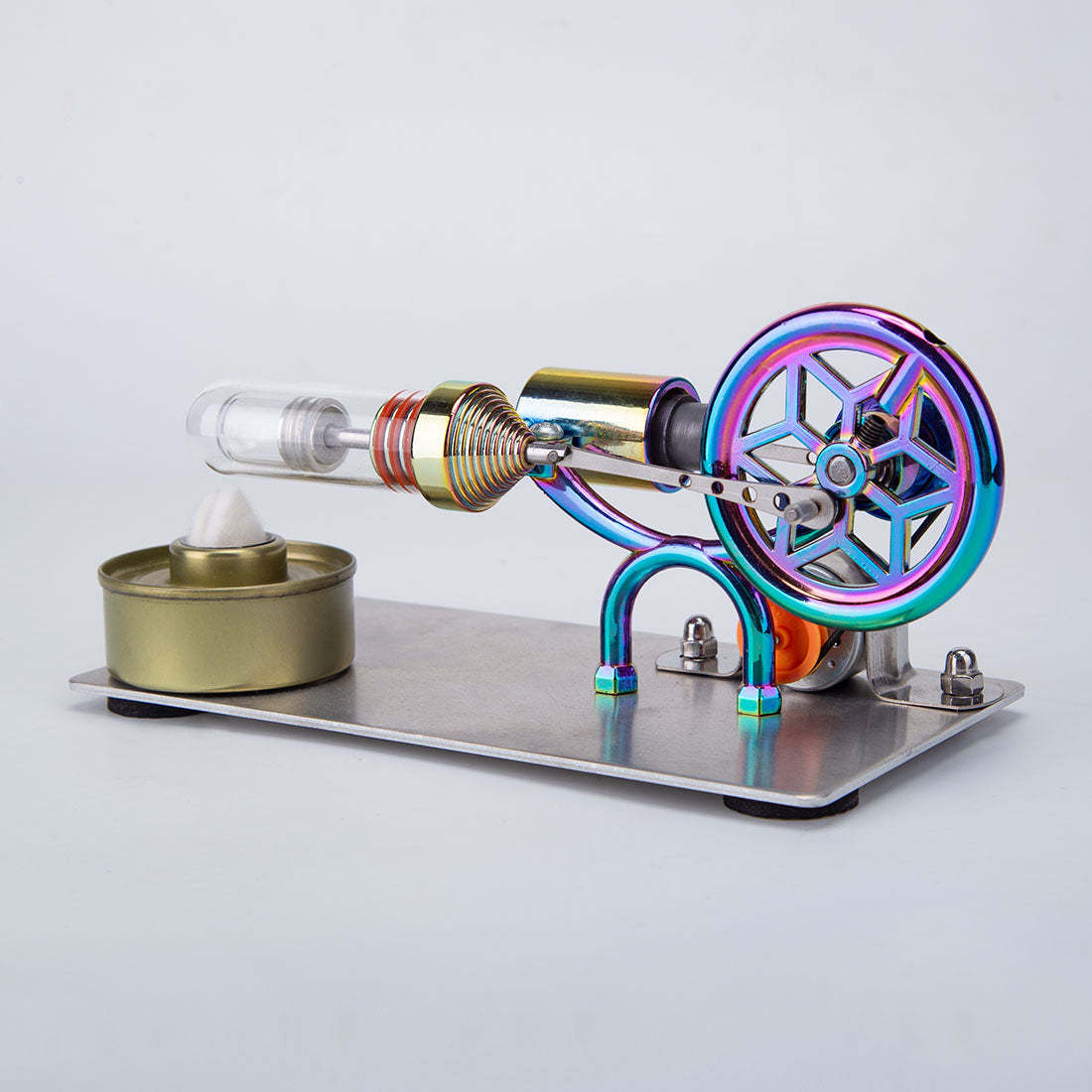 HelloWorld7-Gamma Free Piston Stirling Engine with LED Lights Physics Demos