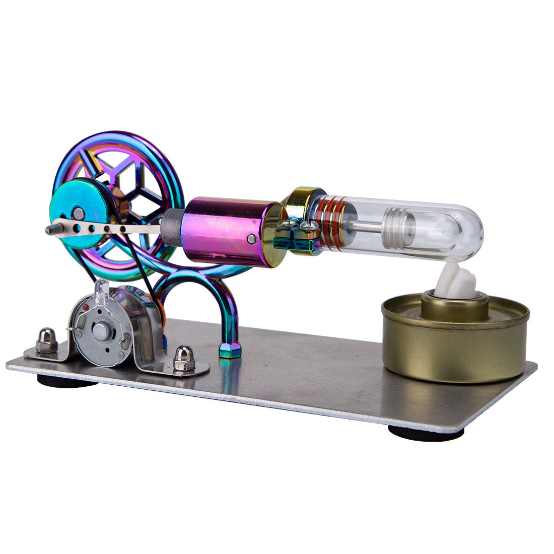 HelloWorld7-Gamma Free Piston Stirling Engine with LED Lights Physics Demos