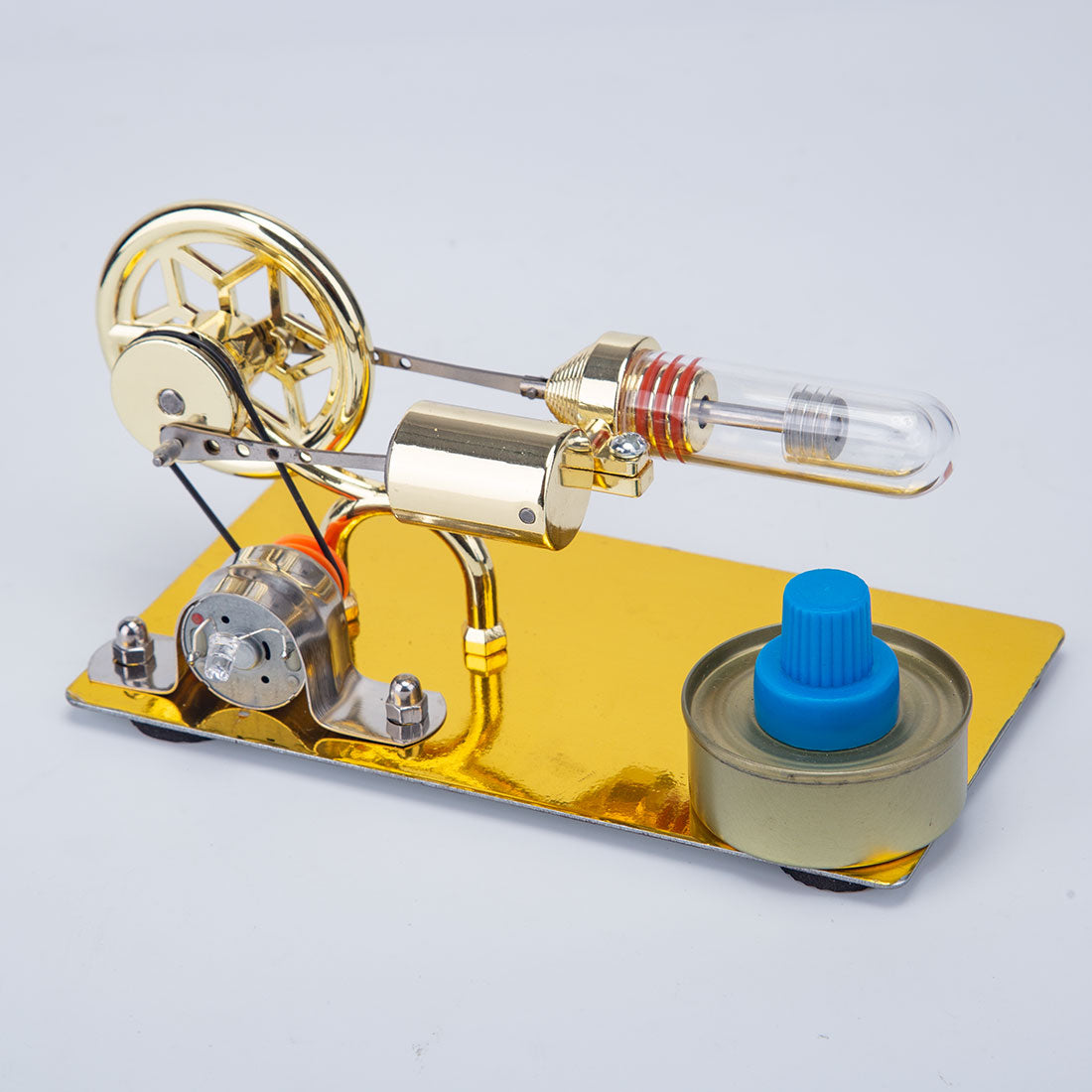 HelloWorld7-Gamma Free Piston Stirling Engine with LED Lights Physics Demos