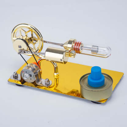 HelloWorld7-Gamma Free Piston Stirling Engine with LED Lights Physics Demos