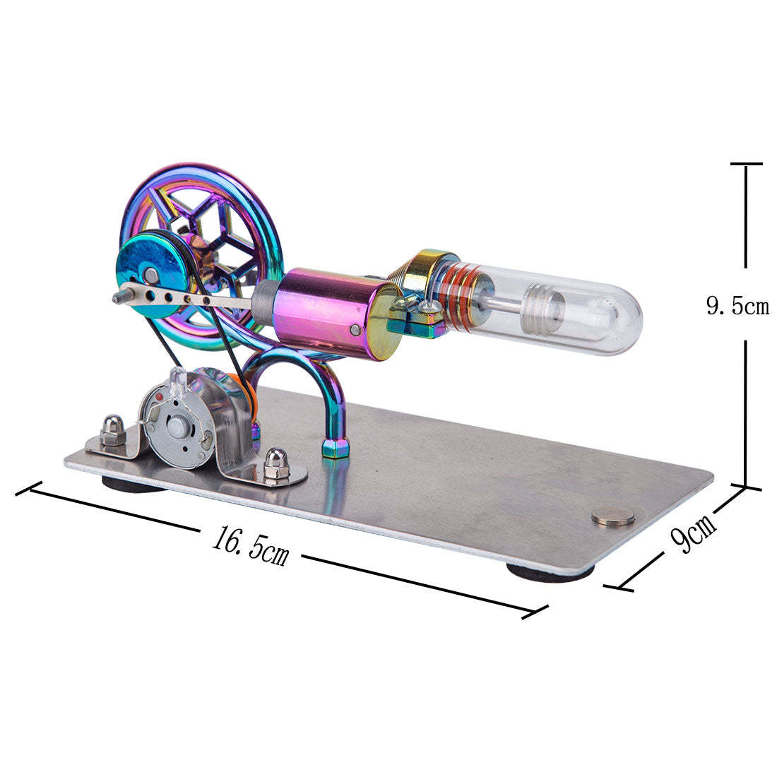 HelloWorld7-Gamma Free Piston Stirling Engine with LED Lights Physics Demos