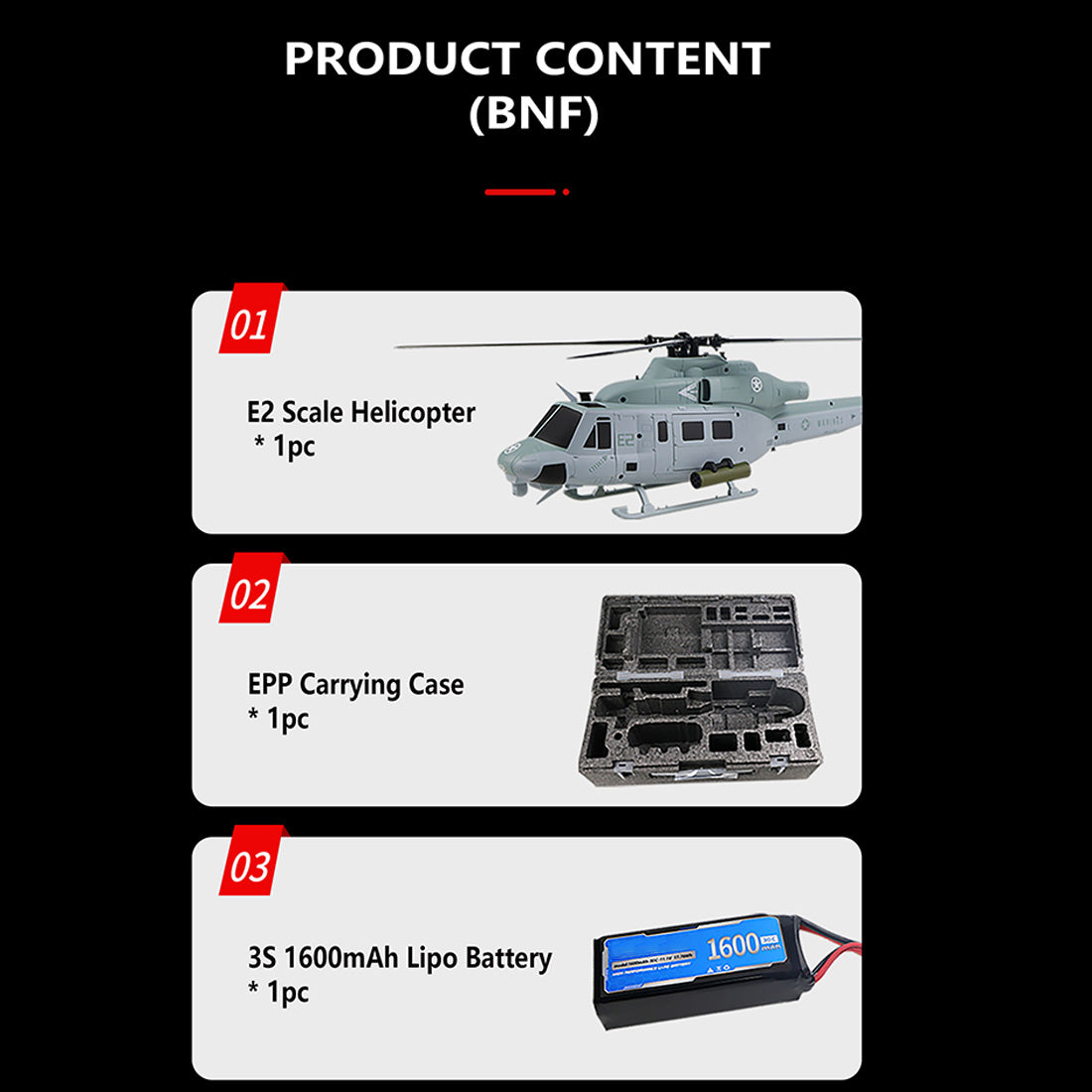 GOOSKY E2 UH-1Y Venom 1/35 Scale 6CH Dual Brushless RC Helicopter RTF GTS System-helloworld7