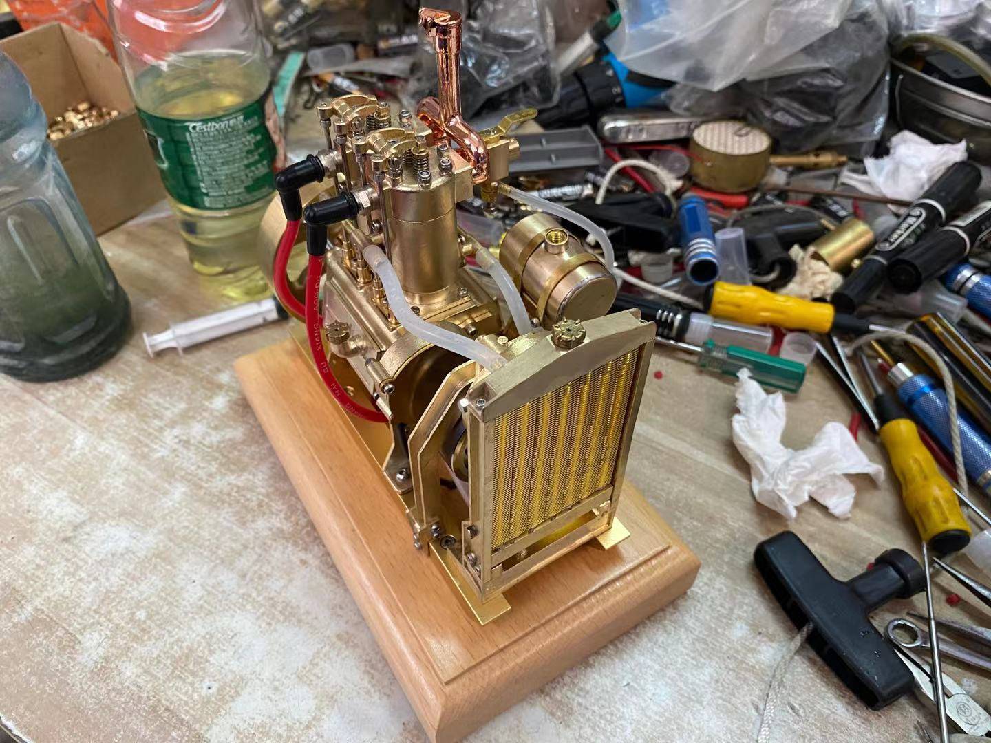 HelloWorld7-H74 5cc 4-Stroke 2-Cylinder Water Cooled Gasoline Internal Combustion Engine Model