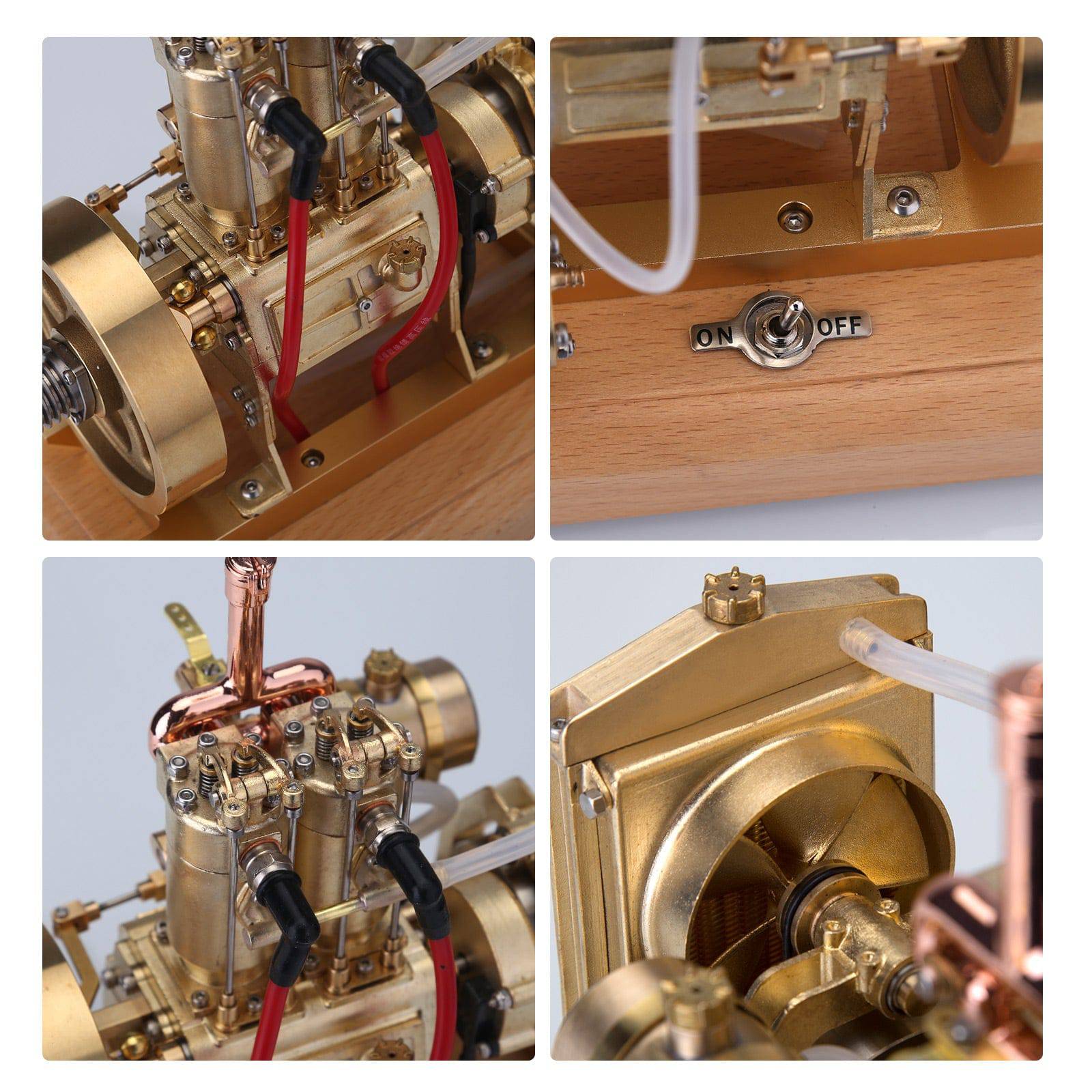 HelloWorld7-H74 5cc 4-Stroke 2-Cylinder Water Cooled Gasoline Internal Combustion Engine Model