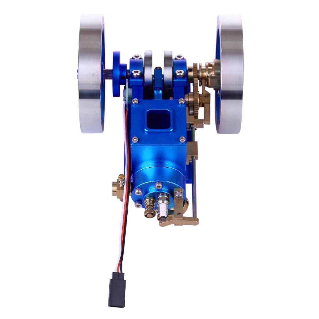 HelloWorld7-Hit & Miss Gas Model Engine with Wooden Base Fuel Tank Water Cooled ICE Engine