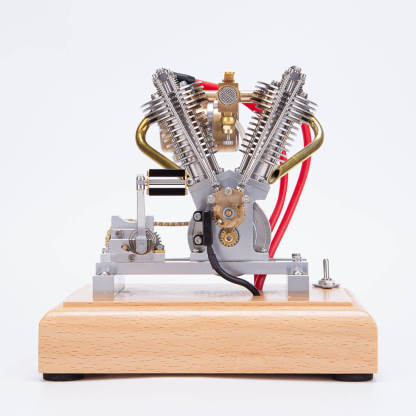 HelloWorld7-Hoglet V-Twin Engine Four-Stroke Gas Miniature Motorcycle Engine with Pedal Start H08