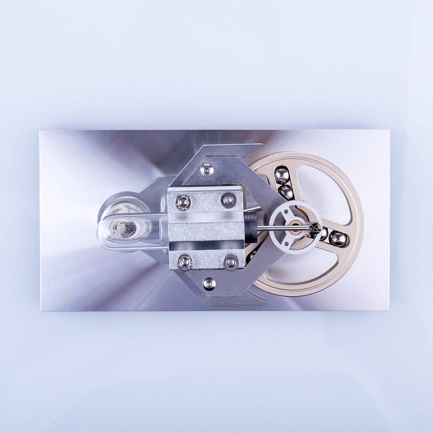 HelloWorld7-Horizontal Single Cylinder Flywheel Stirling Engine Model Experiment Toy
