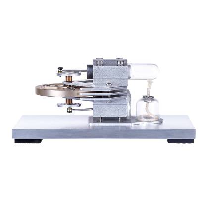 HelloWorld7-Horizontal Single Cylinder Flywheel Stirling Engine Model Experiment Toy