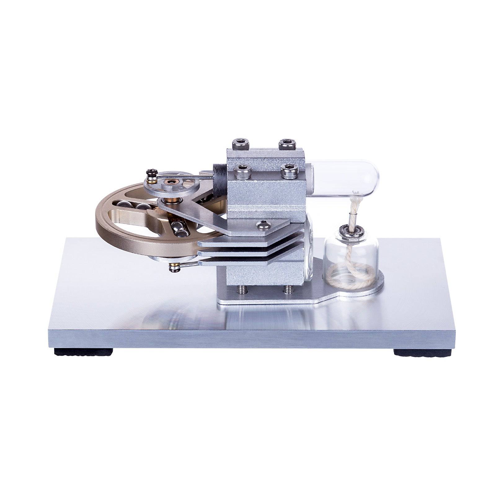 HelloWorld7-Horizontal Single Cylinder Flywheel Stirling Engine Model Experiment Toy
