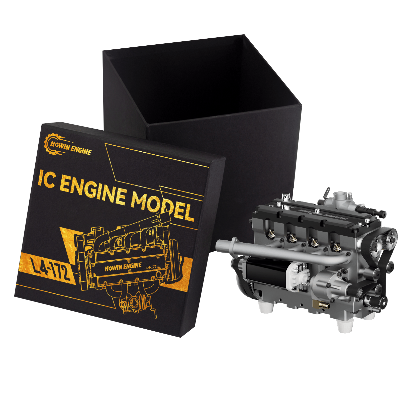 HelloWorld7-HOWIN L4-172 17.2cc SOHC Inline 4 Cylinder FOUR Stroke 15000 rpm Nitro RC Engine