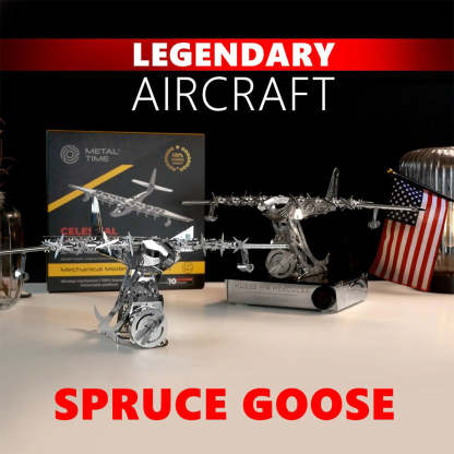 HelloWorld7-Hughes H-4 3D Metal Mechanical Plane Assembly Model Building Kit for Aviation Lovers