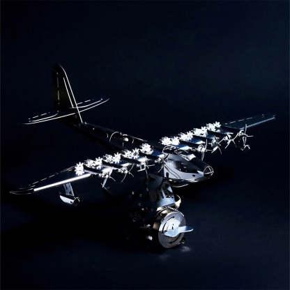 HelloWorld7-Hughes H-4 3D Metal Mechanical Plane Assembly Model Building Kit for Aviation Lovers